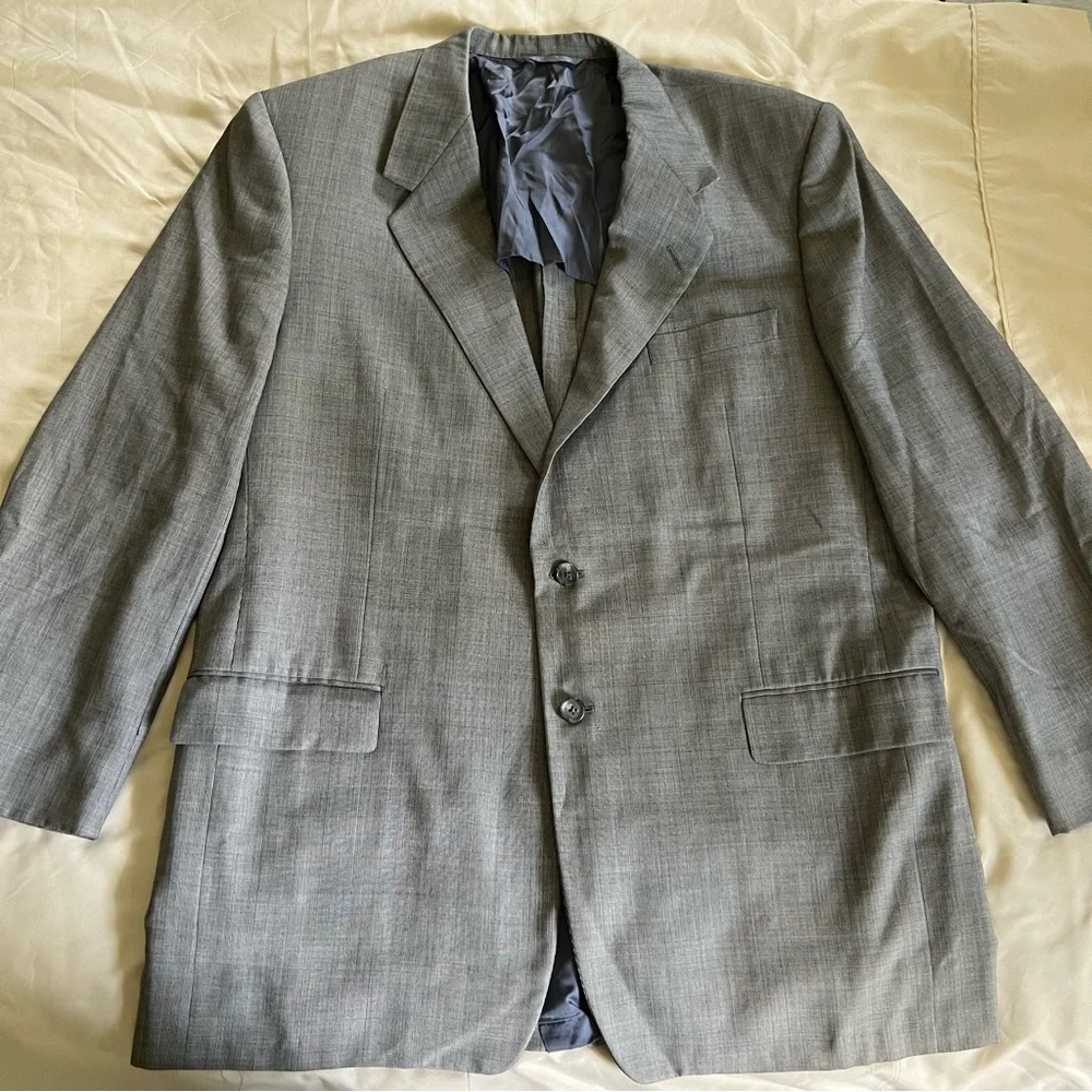 Men's Hickey Freeman 100% Wool Gray Blazer Size 46L